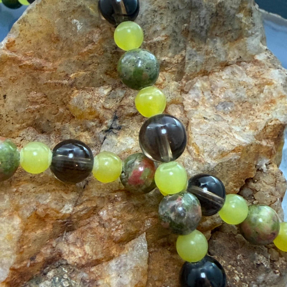 Carolyn Pollack Sterling Silver Smoky Quartz,Serpentine,Prehnite 24" Necklace For Women