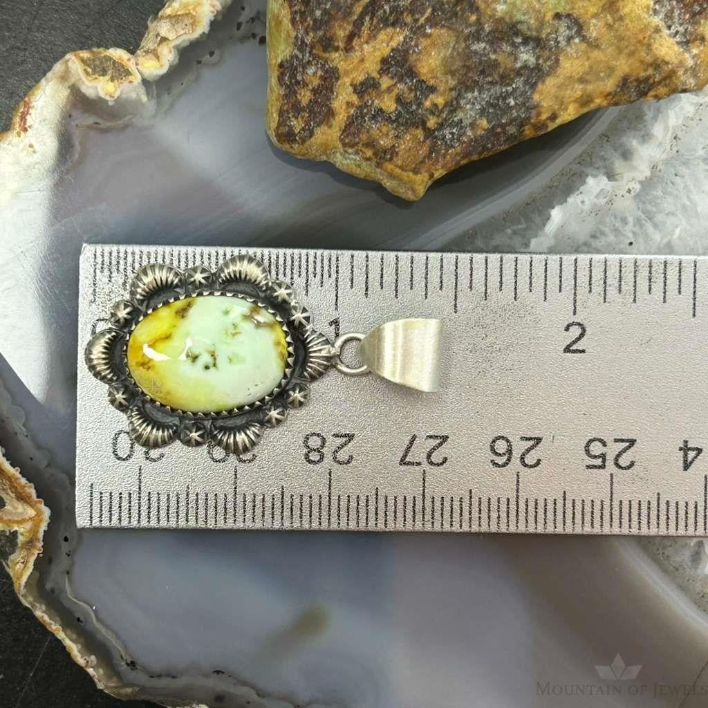 Sterling Silver Southwestern Style Oval Palomino Decorated Pendant For Women