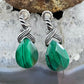 Carolyn Pollack Sterling Silver Faceted Pear Malachite Dangle Earrings For Women