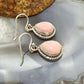 Sterling Silver Southwestern Style Teardrop Pink Conch Dangle Earrings For Women