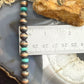 Southwestern Style 8mm Copper Navajo Pearl Round & Turquoise 18"-20" Necklace