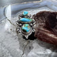 Sterling Silver Southwestern Style 3 Sonora Gold Turquoise Adjustable Ring For Women