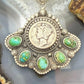 Sterling Silver Southwestern Style 1941 Mercury Dime & Sonora Gold Turquoise Pendant
