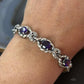 Carolyn Pollack Sterling Silver 6 Faceted Amethyst Link Bracelet For Women