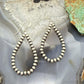 Sterling Silver Southwestern Style 3mm Navajo Pearl Bead Hoop Earrings For Women