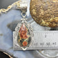 Sterling Silver Southwestern Style Peanut Obsidian Decorated Pendant For Women