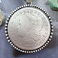 Genuine 90% Silver 1897 US Morgan Dollar Decorated Unisex Pendant