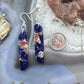 Sterling Silver Elongated Tilde Shape Blue Sodalite Slab Dangle Earrings For Women #230