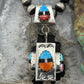 Cliffton Aguilar Santo Domingo Sterling Silver Decorated Multistone Rectangular Pendant