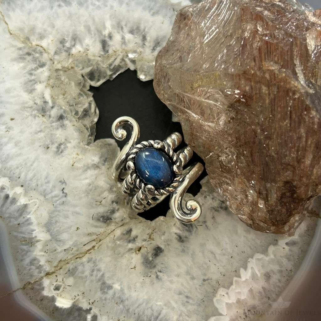 Carolyn Pollack Sterling Silver Oval Labradorite Decorated Ring Size 5 For Women