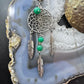 Vintage Native American Silver 3 Jade Beads Dreamcatcher Pendant For Women