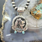 Alonzo Mariano Native American Sterling Silver Overlay Fetish Bear w/Turquoise Unisex Pendant