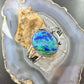 Sterling Silver Southwestern Style Large Oval Azurite Decorated Bracelet For Women