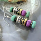 Tommy & Rosita Singer Sterling Silver Turquoise & Charoite Beads Dangle Earrings For Women
