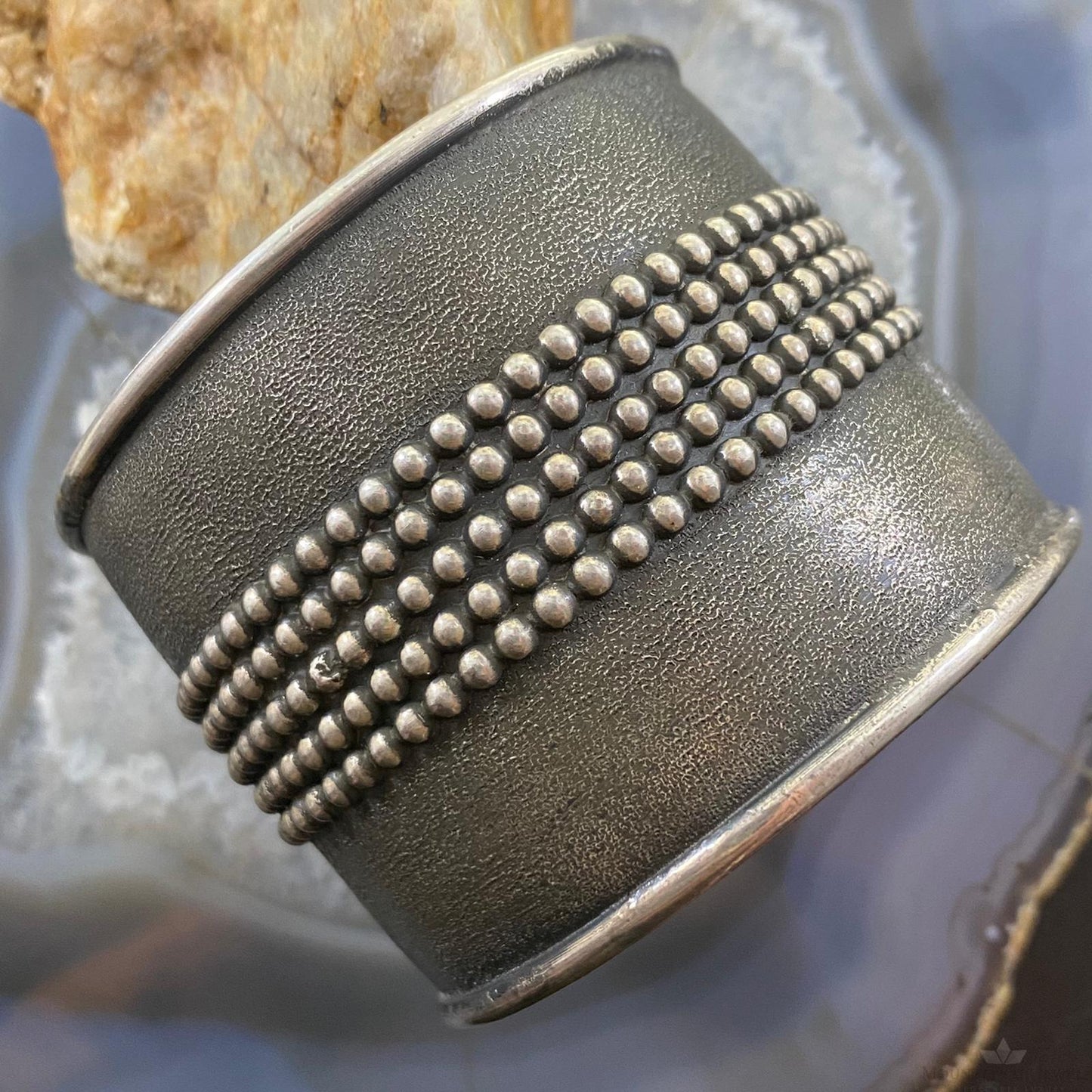 Tawney Cruz-Willie Native American Sterling Silver Heavy Wide Unisex Bracelet