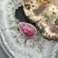 Sterling Silver Southwestern Style Teardrop Thulite Decorated Ring Size 7 For Women