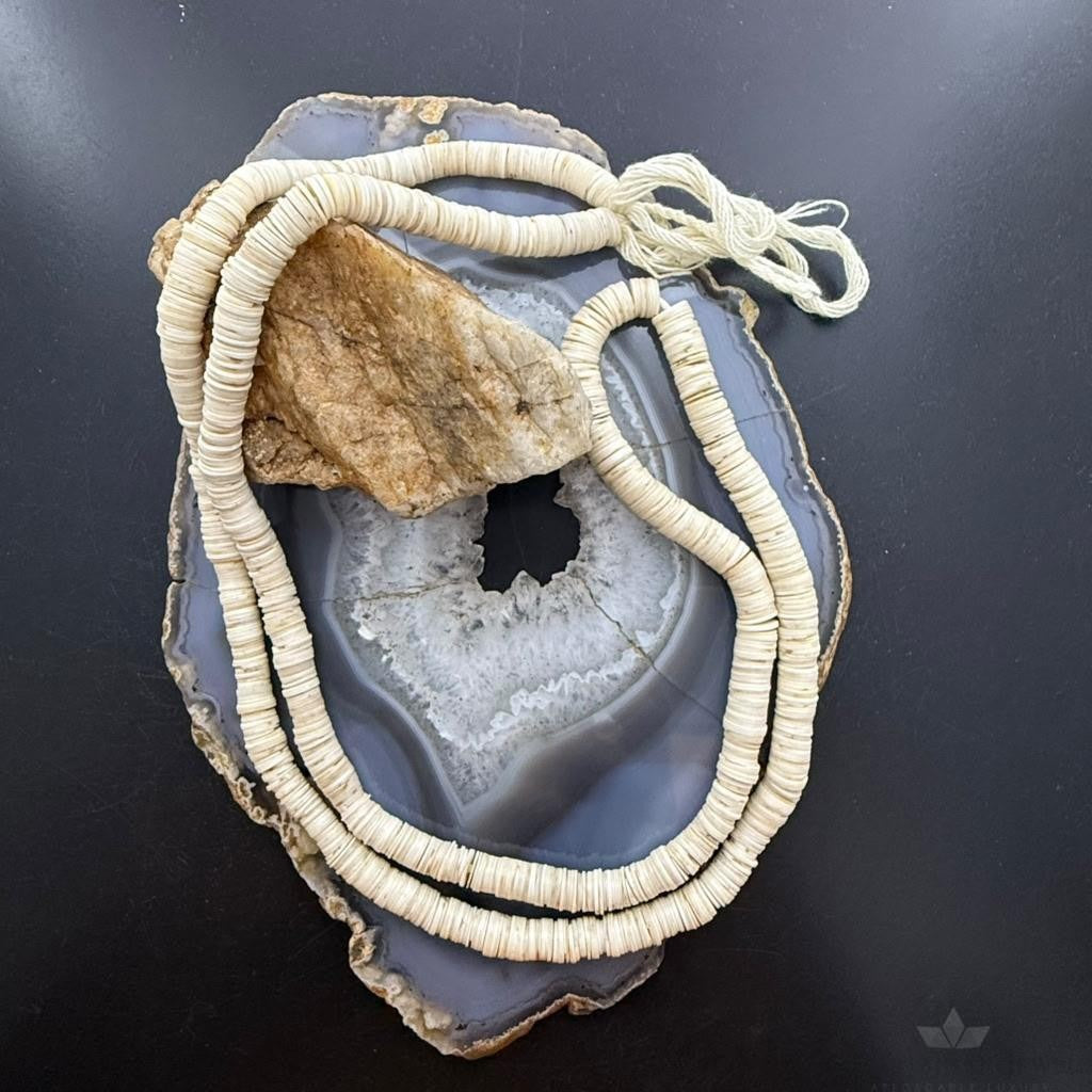 Vintage Native American Heishi Shell Strung 34" Necklace For Women