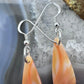 Sterling Silver Elongated Teardrop Carnelian Slab Dangle Earrings For Women #218