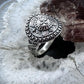 Carolyn Pollack Sterling Silver Round Shield Decorated Engraved Unisex Ring