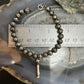 Sterling Silver Navajo Pearl Beads w/Single Squash 8" Bracelet For Women