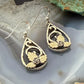Vintage Sterling Silver Teardrop Swirl, Rose & Leaf Fashion Dangle Earrings For Women
