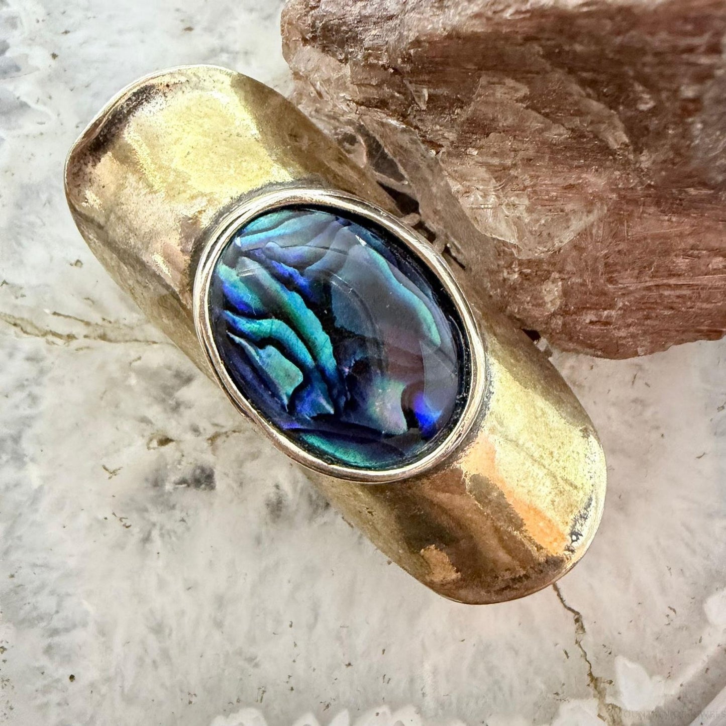 Shablool Israel Sterling Silver Paua Shell (Abalone) Ring Size 7 For Women
