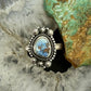 Sterling Silver Southwestern Style Golden Hill Turquoise Adjustable Ring For Women