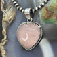 Sterling Silver Southwestern Style Rose Quartz Heart Pendant For Women