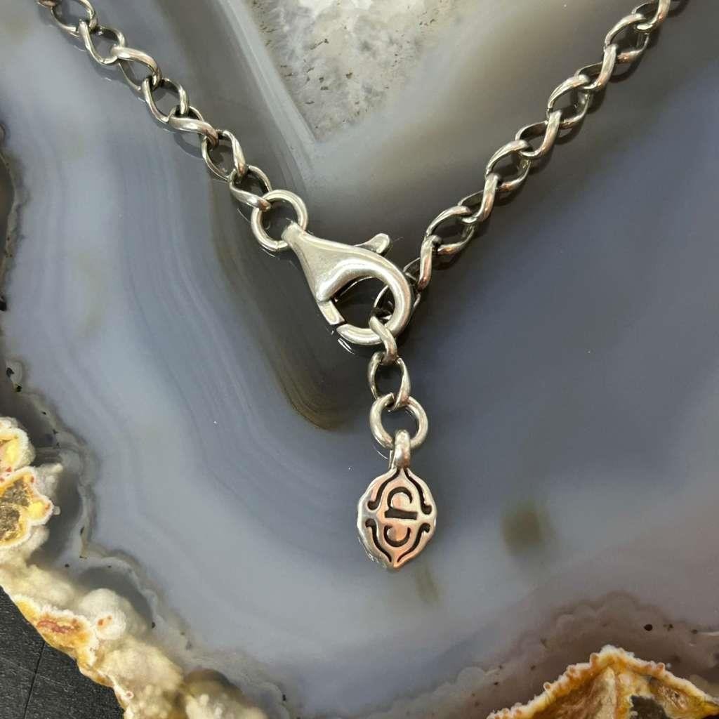 Carolyn Pollack Sterling 5 Swirl Beads & 6 Faceted Light Green Quartz Necklace For Women