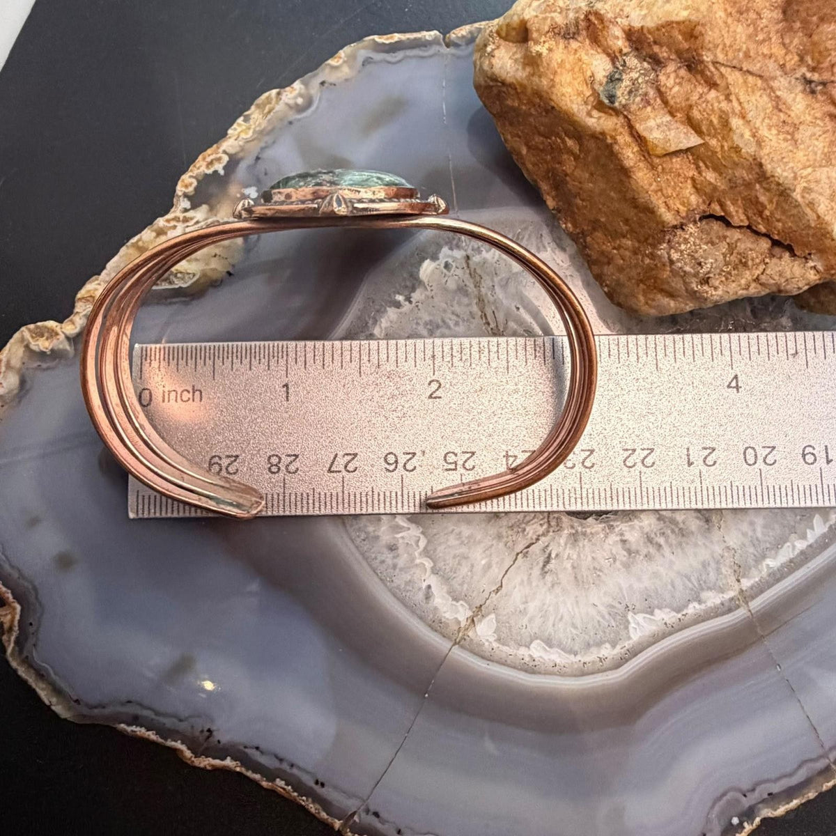 Copper Southwestern Style Oval Serpentine Decorated Bracelet For Women