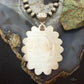 Sterling Silver Southwestern Style Blackjack &Golden Hill Turquoise Cluster Pendant For Women