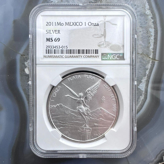 2011 Mexico One Ounce .999 Fine Silver NGC MS69 #015 SO NICE