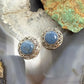 Carolyn Pollack Sterling Silver Round Denim Lapis Clip-On Stud Earrings For Women