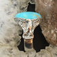 Carolyn Pollack Vintage Sterling Large Oval Turquoise Double Eagle Ring For Men