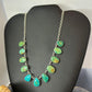 Sterling Silver Southwestern Style Teardrop & Oval Turquoise 20" Necklace For Women