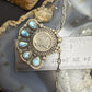 Sterling Silver Southwestern Style 1942 Mercury Dime & Golden Hill Turquoise Necklace For Women