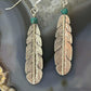 Anthony Gatewood Sterling Silver & Turquoise Bead Feather Dangle Earrings For Women