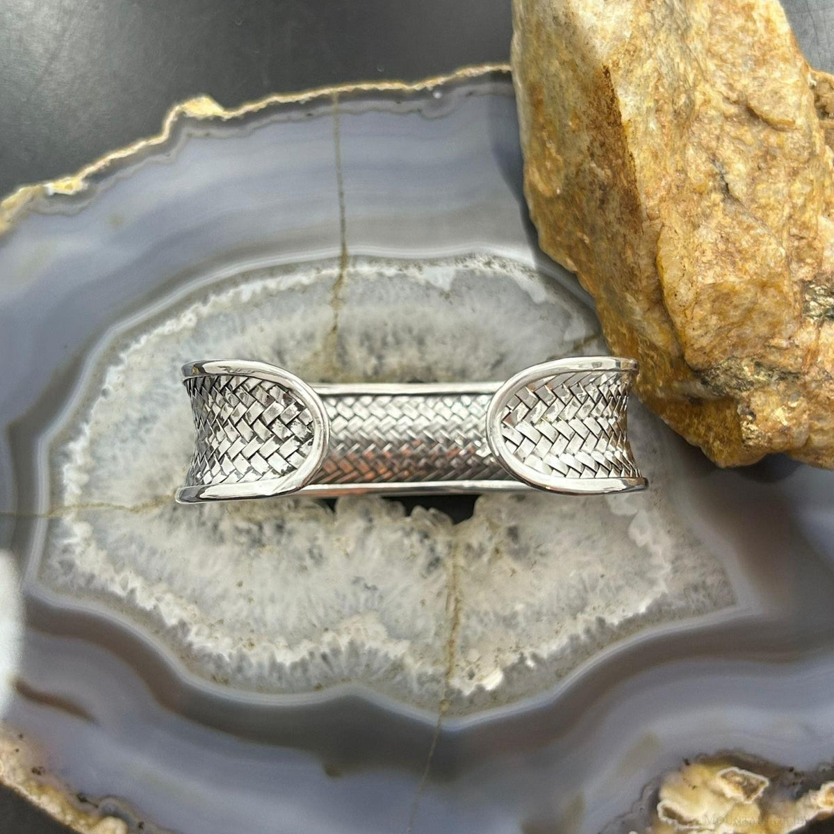 Sterling Silver Woven Flexible & Adjutable Decorated Fashion Bracelet For Women #1