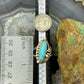 Silver Ray Sterling Silver Turquoise Decorated Leaves Ring Size 6 For Women