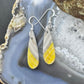 Sterling Silver Teardrop Bumblebee Jasper Slab Dangle Earrings For Women #175