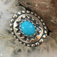 Carolyn Pollack Vintage Southwestern Style Sterling Oval Blue Turquoise Decorated Ring For Women