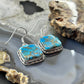Sterling Silver Southwestern Style Blue Copper Turquoise Dangle Earrings For Women #1