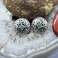 Carolyn Pollack Sterling Silver Faceted Round Emerald Omega Back Stud Earrings For Women