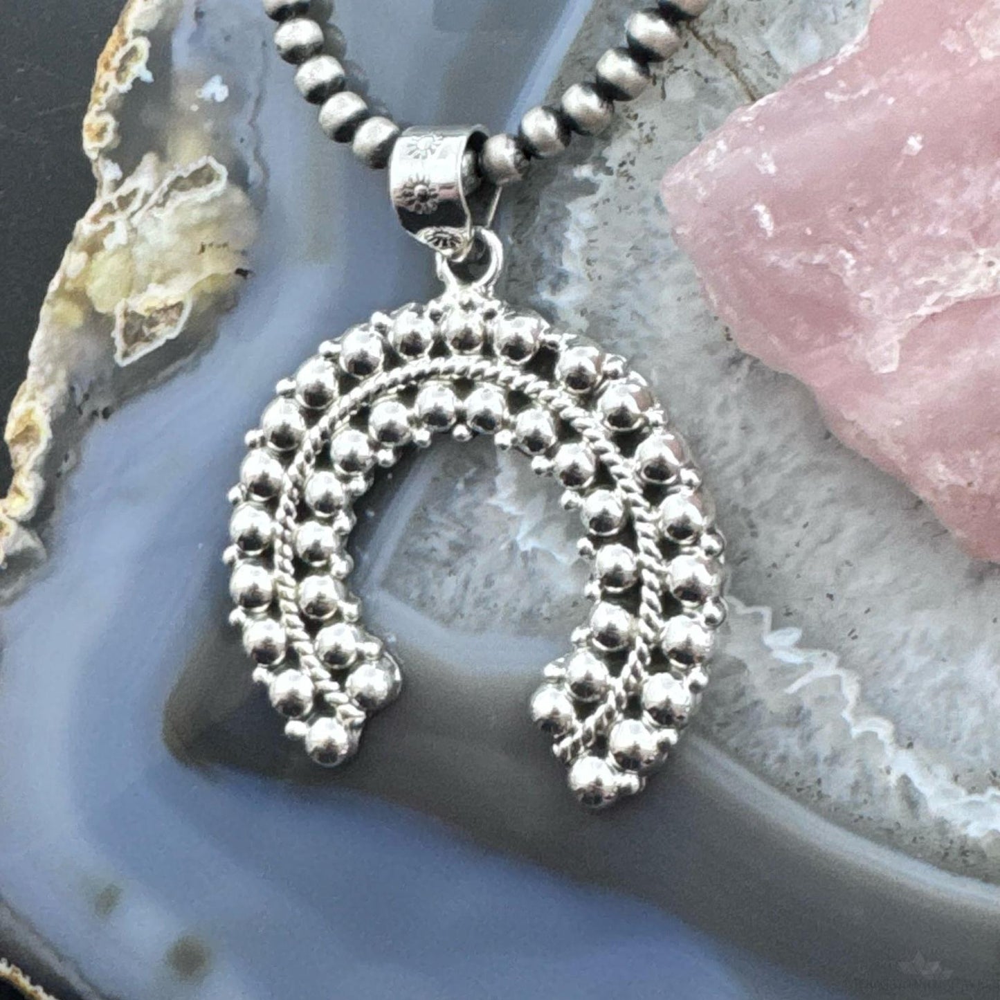 Southwestern Style Sterling Silver Decorated Unisex Cluster Naja Pendant