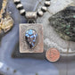 Native American Sterling Silver Teardrop Golden Hill Turquoise Decorated Pendant #1