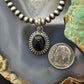 Sterling Silver Southwestern Style Oval Onyx Decorated Charm/Pendant For Women