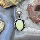 Carolyn Pollack Sterling Silver Faceted Oval Green MOP Decorated Pendant With Necklace For Women