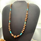 Southwestern Style Copper Navajo Pearl & Cylinder w/Sediment Jasper 18" Necklace For Women