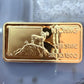 US .999 One Ounce Silver Wyoming Bar w/24K Gold Plated Hamilton Mint #112825-1