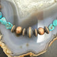 Southwestern Style Copper 4.5-14mm Navajo Pearl&Natural Hubei Turquoise Necklace For Women